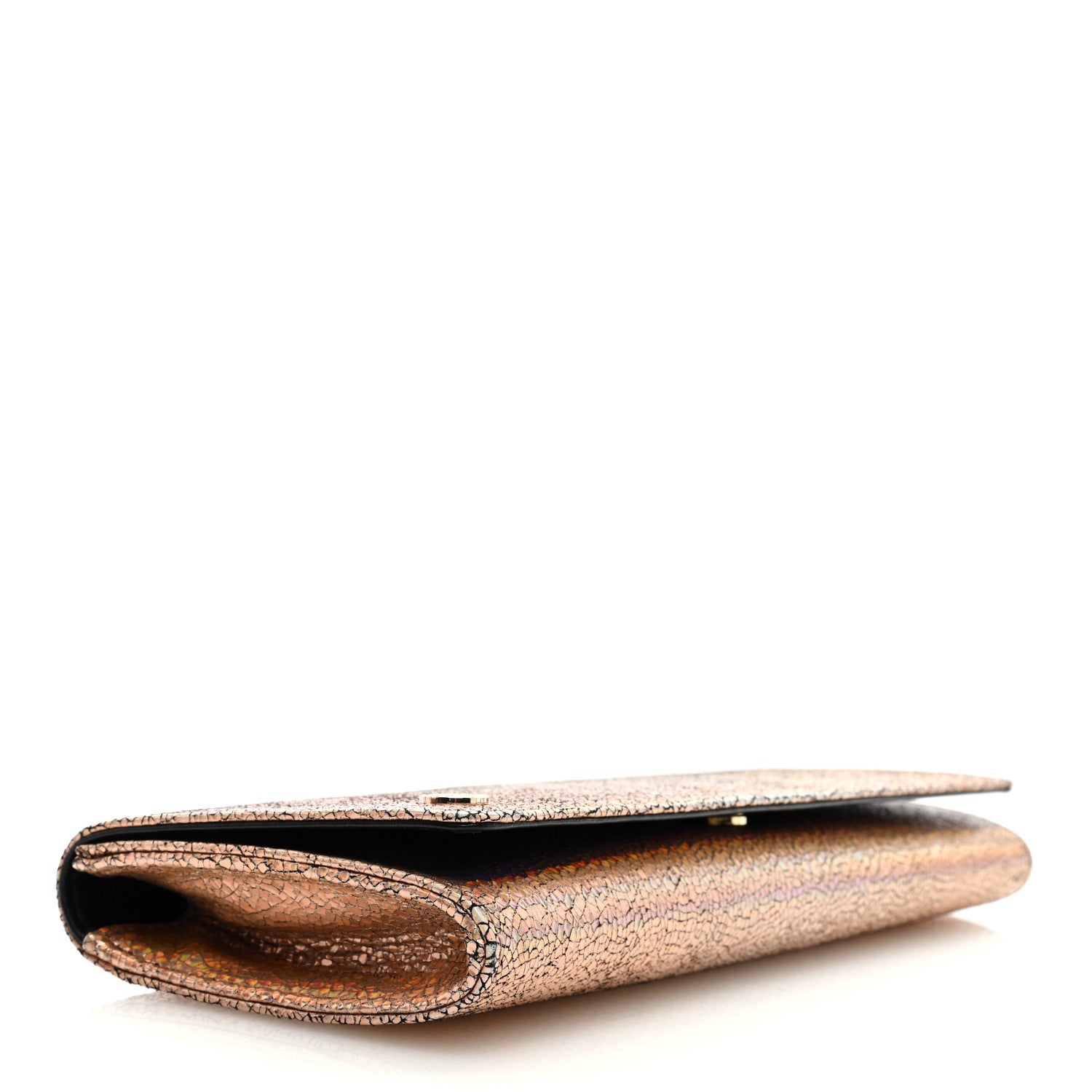 Gucci Metallic Crackled Calfskin Broadway Clutch Salmone 4 of 8
