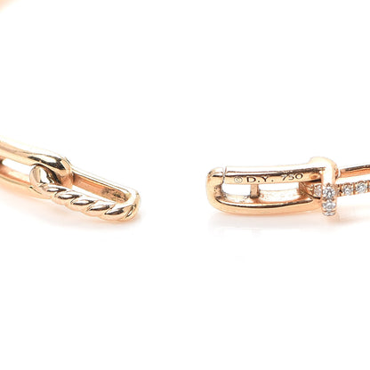 David Yurman 18K Yellow Gold Diamond 4mm Stax Chain Link Bracelet 5 of 5