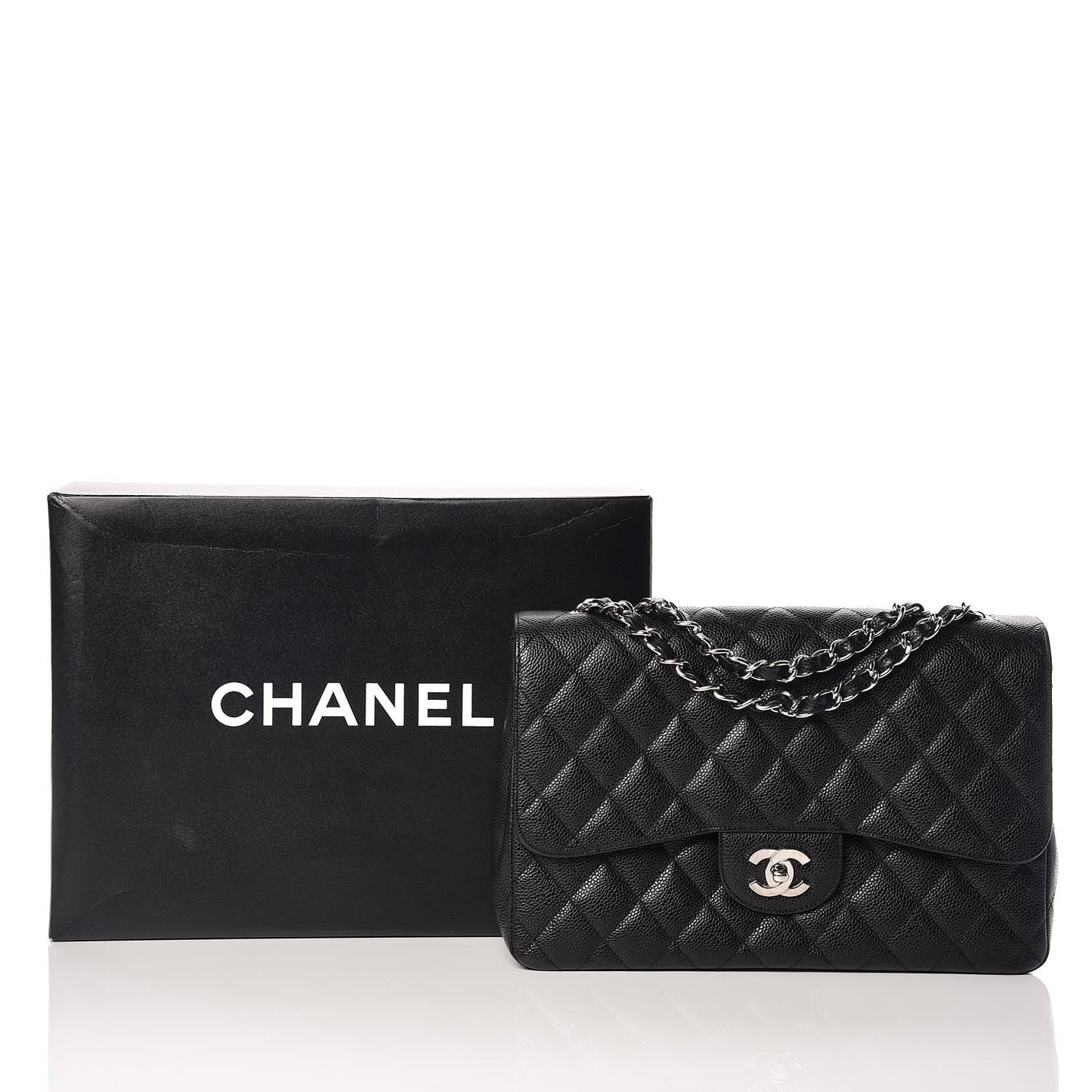 Caviar Quilted Jumbo Single Flap Black