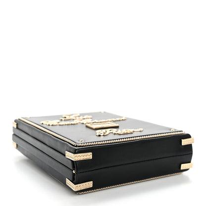 Chanel Lambskin Room Card Minaudiere Evening Bag Black Gold 4 of 13