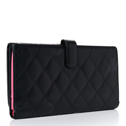 Chanel Calfskin Quilted Cambon Long Double Wallet Black 3 of 29