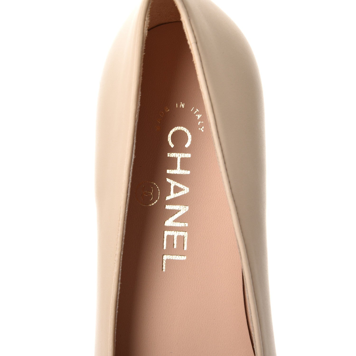 Chanel Lambskin Grosgrain Pearl Camellia Ballerina Flats 37.5 Beige Black 7 of 9