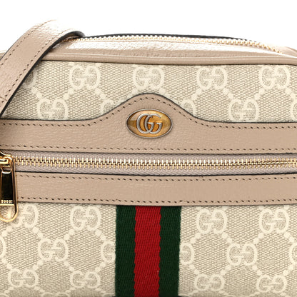 Gucci GG Supreme Monogram Textured Calfskin Web Mini Ophidia Shoulder Bag Beige Mystic White Oatmeal 7 of 9