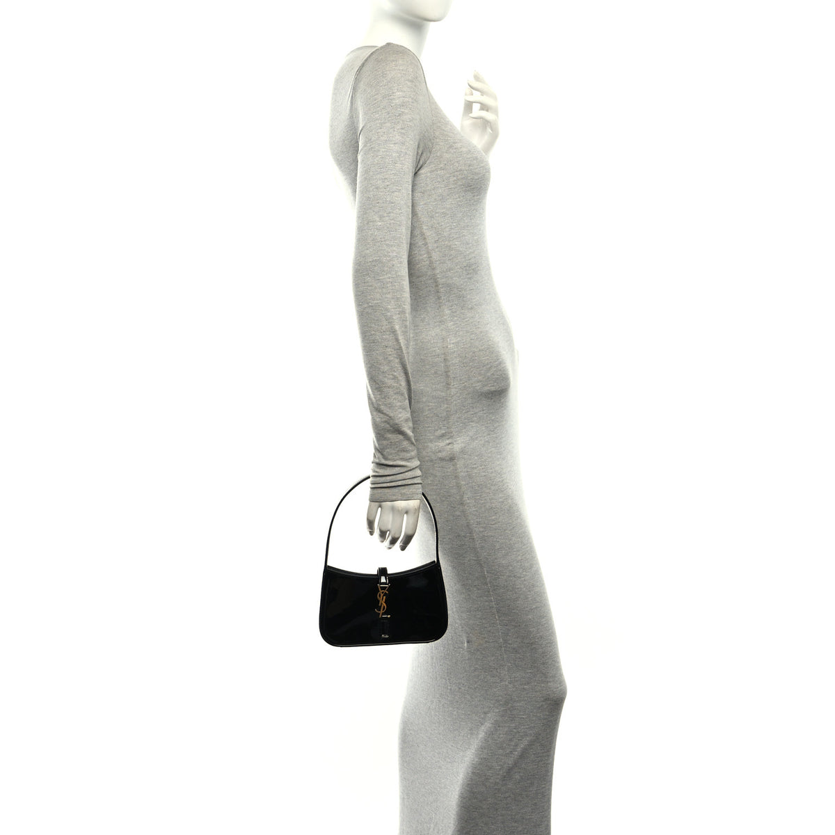 Saint Laurent Patent Calfskin Le 5 A 7 Mini Hobo Black 2 of 10