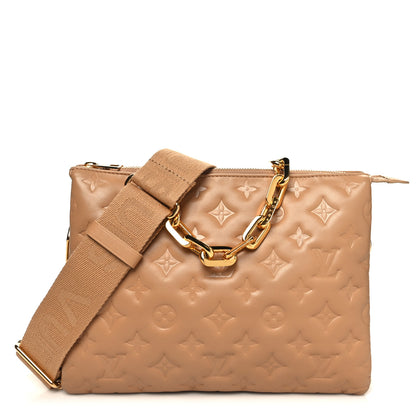 Louis Vuitton Lambskin Embossed Monogram Coussin PM Camel 1 of 11