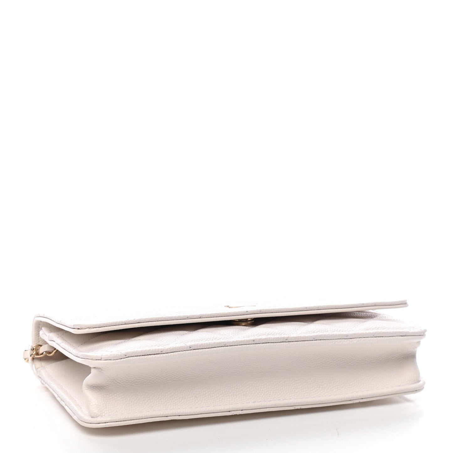 Caviar Quilted Wallet On Chain WOC White