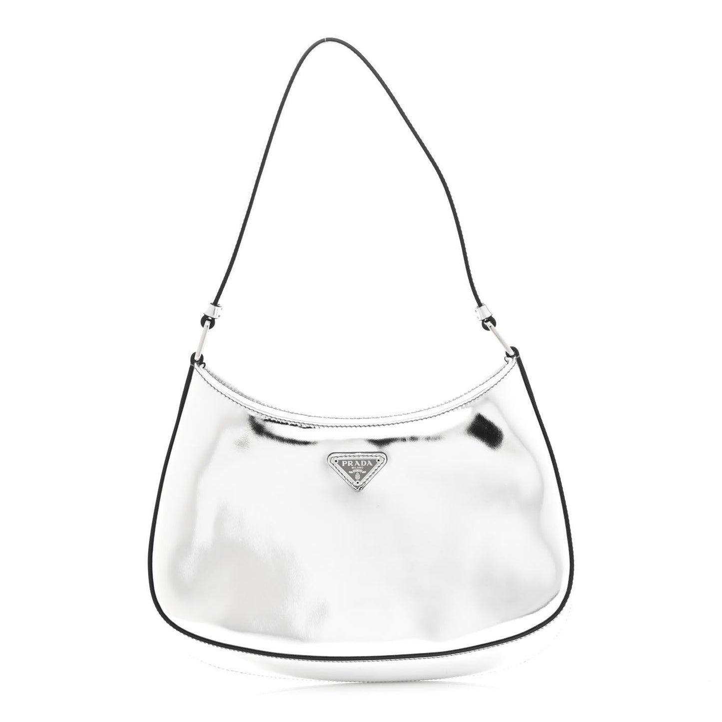 Spazzolato Cleo Shoulder Bag Argento Black