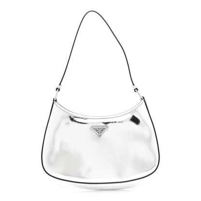 Prada Spazzolato Cleo Shoulder Bag Argento Black 1 of 8