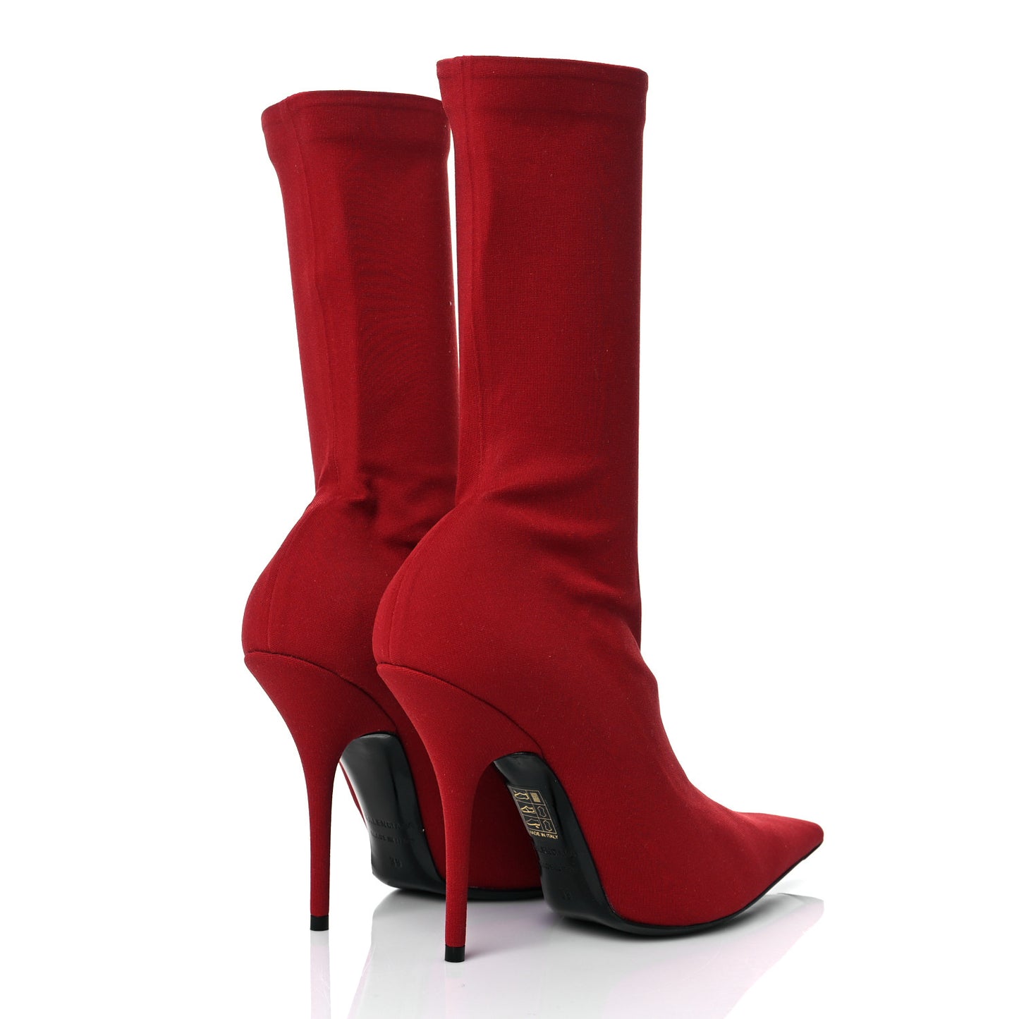Jersey Crepe Extreme Pointed Toe Knife Booties 39 Rouge