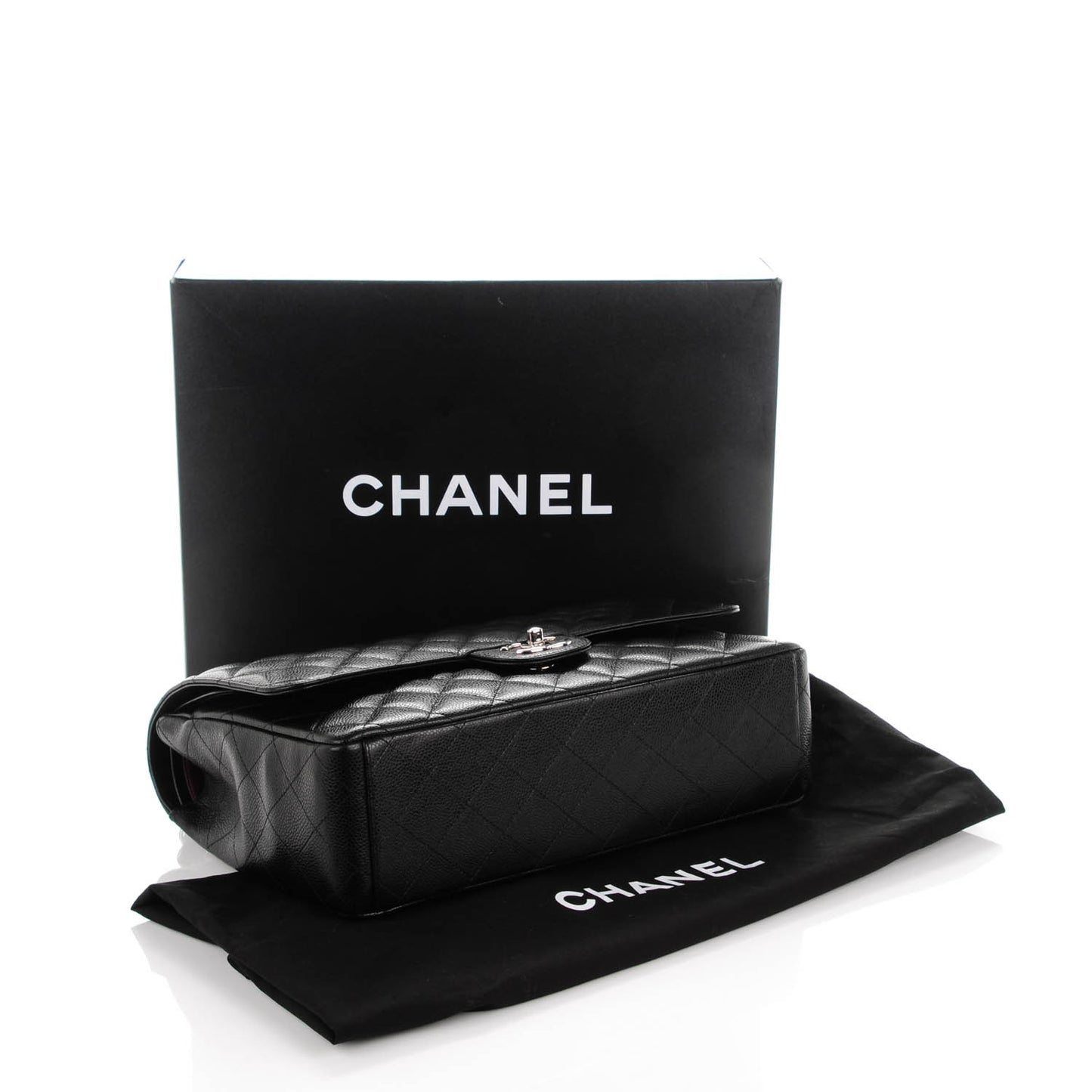 Caviar Quilted Maxi Double Flap Black