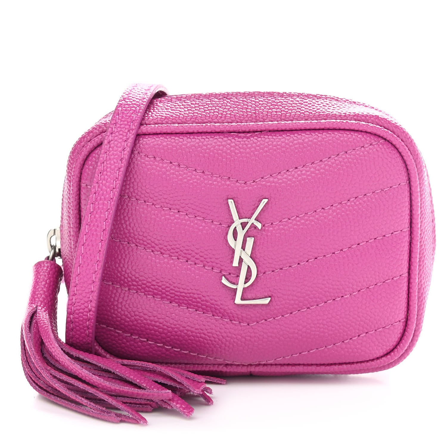 Saint Laurent Grain De Poudre Matelasse Monogram Baby Lou Camera Bag Electric Fuxia 1 of 9