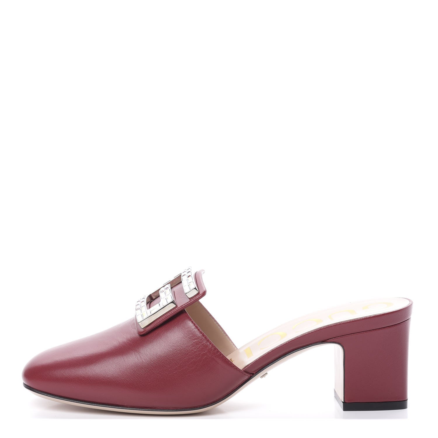 Gucci Malaga Kid Crystal Square G Madelyn Mules 38.5 Romantic Cerise 1 of 12