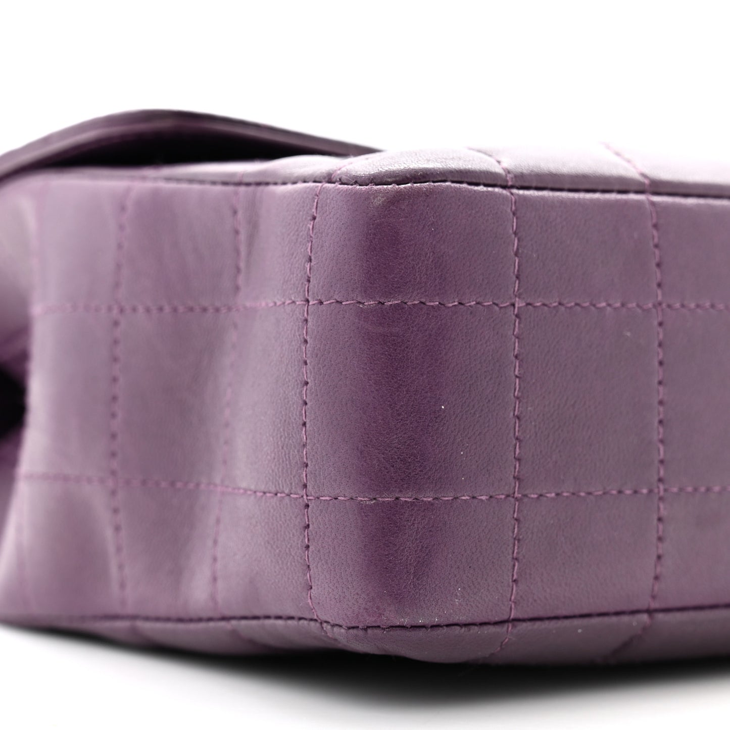 Lambskin Chocolate Bar Mademoiselle Flap Purple