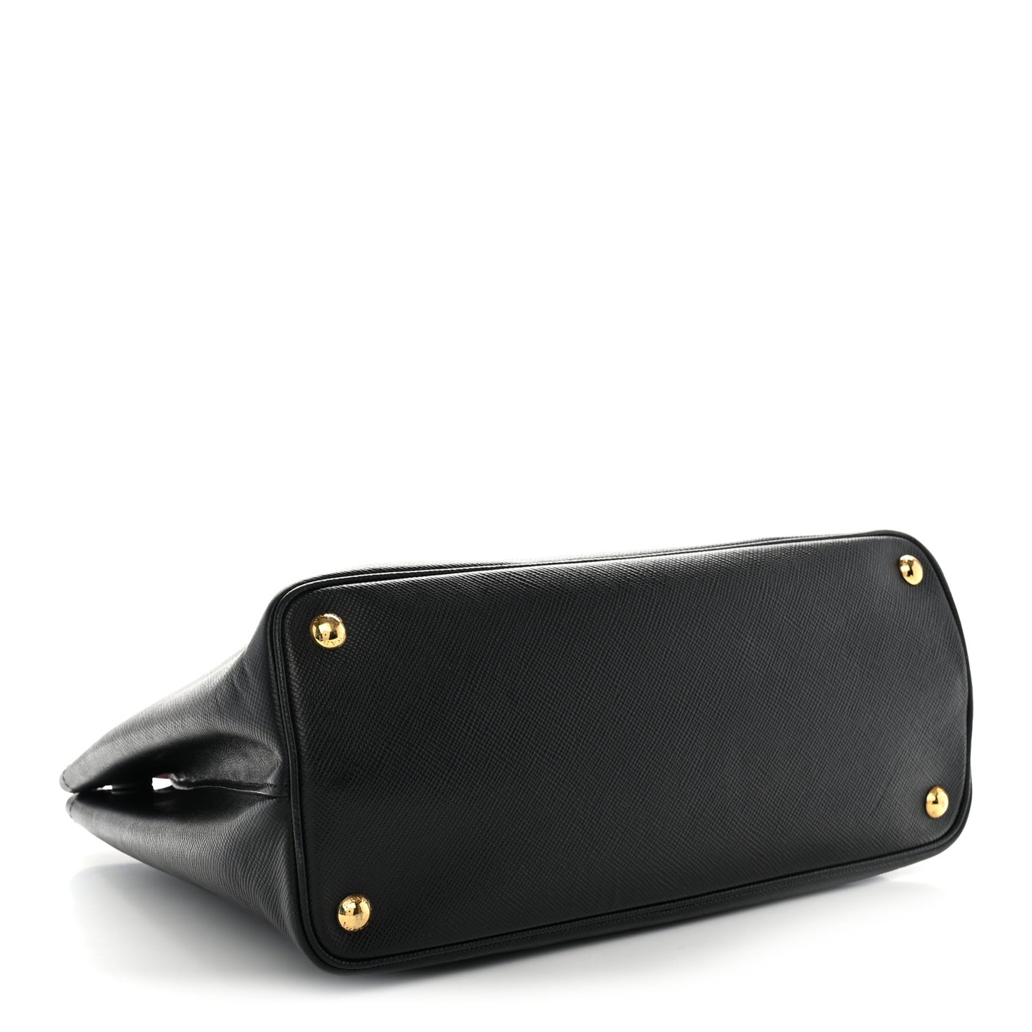 Saffiano Cuir Medium Double Bag Black Fuoco
