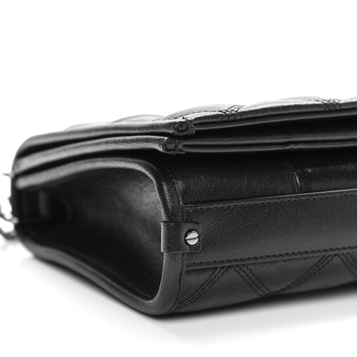 Lambskin Quilted Mini Becky Chain Bag Black