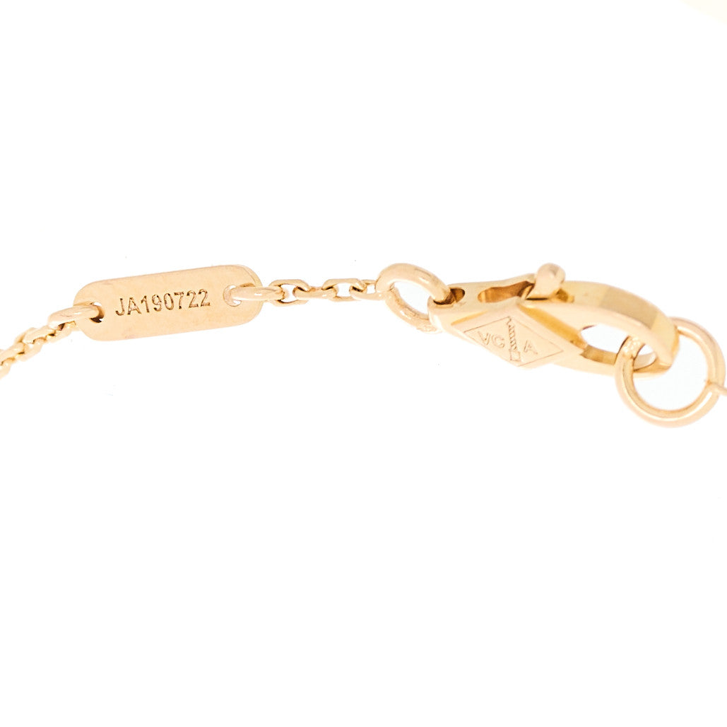 Van Cleef & Arpels 18K Rose Gold Carnelian Sweet Alhambra Heart Bracelet 3 of 4