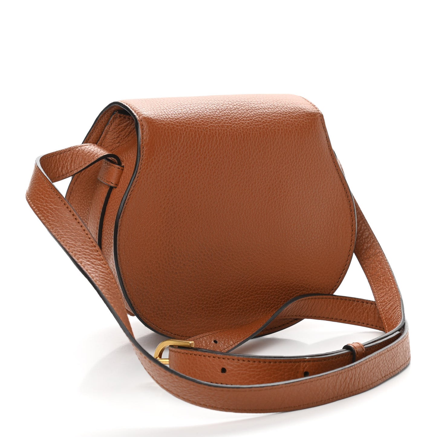 Calfskin Mini Marcie Round Crossbody Bag Tan