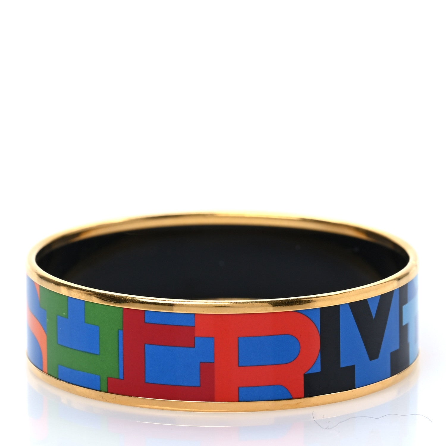 Hermes Enamel Wide Printed Capitales Bracelet 70 3 of 5