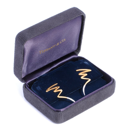 Tiffany 18K Platinum Diamond Paloma Picasso Scribble Earrings 3 of 5
