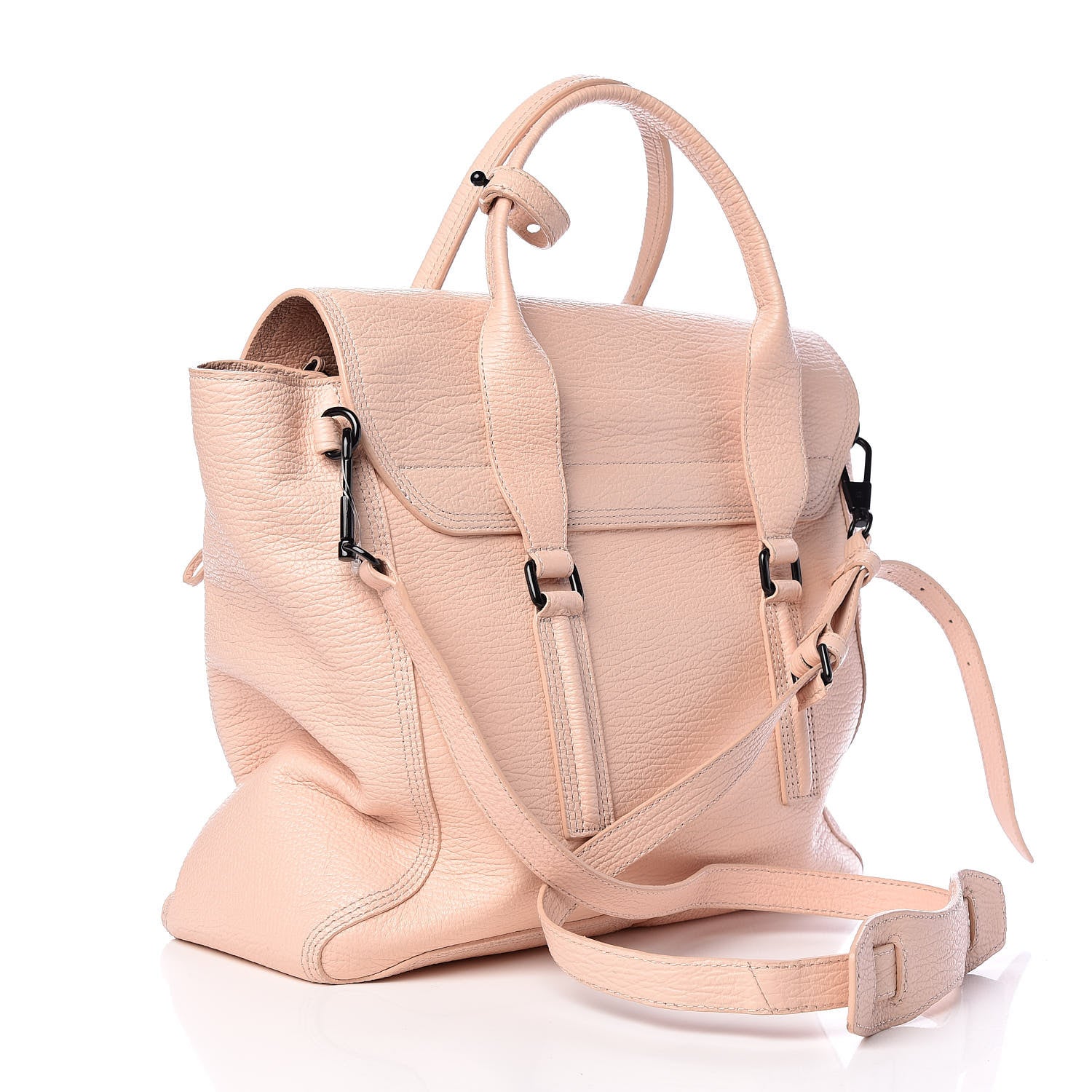 3.1 Phillip Lim 3.1 Textured Calfskin Large Pashli Satchel Blush 3 of 8