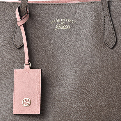 Gucci Dollar Calfskin Medium Swing Tote Grey Field Soft Pink 7 of 9