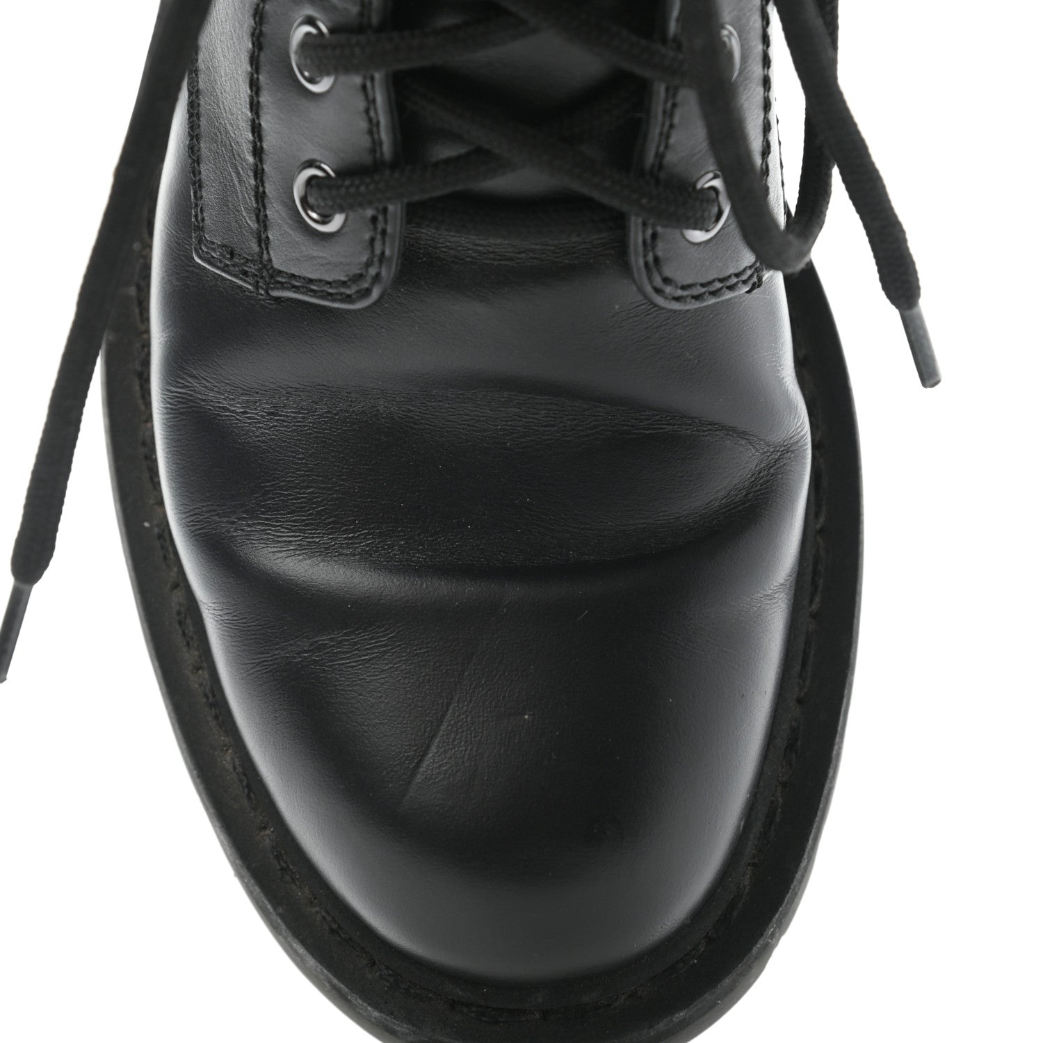 Valentino Garavani Calfskin VLTN 20mm Combat Boots 36.5 Black White 10 of 11