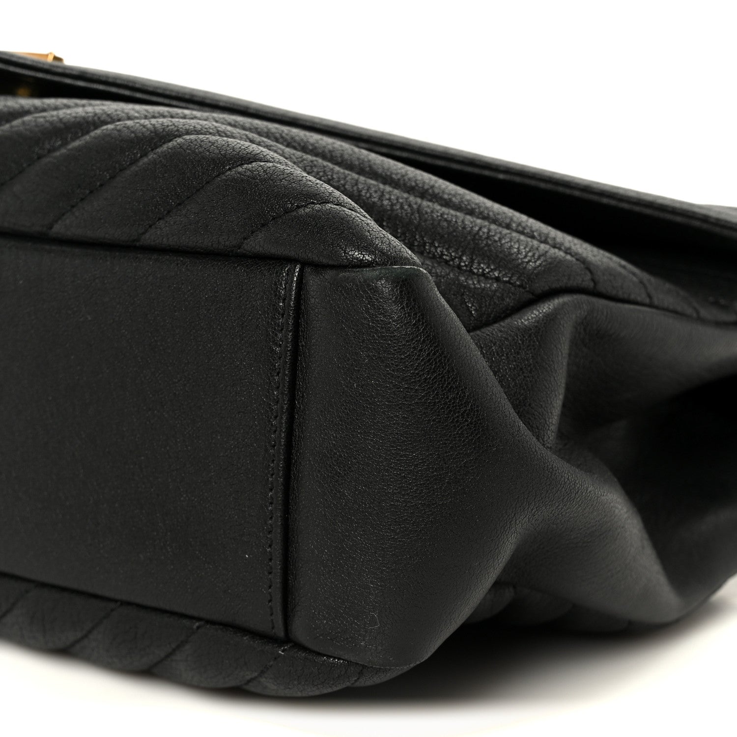 Saint Laurent Sheepskin Matelasse Chevron Monogram Large College Satchel Black 11 of 11