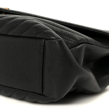 Saint Laurent Sheepskin Matelasse Chevron Monogram Large College Satchel Black 11 of 11