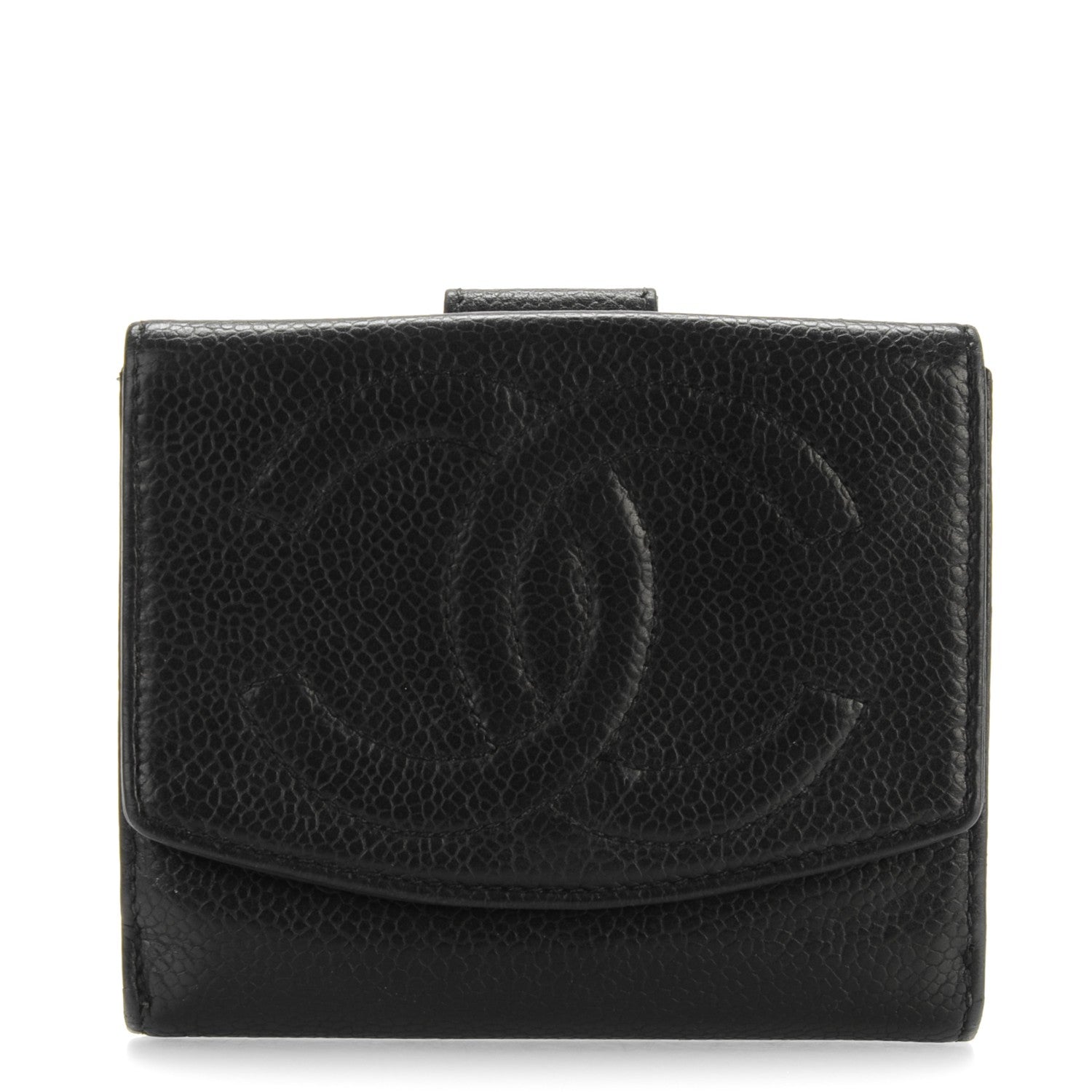 Chanel Caviar Timeless CC Compact French Wallet Black 1 of 9