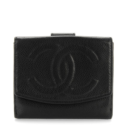 Chanel Caviar Timeless CC Compact French Wallet Black 1 of 9