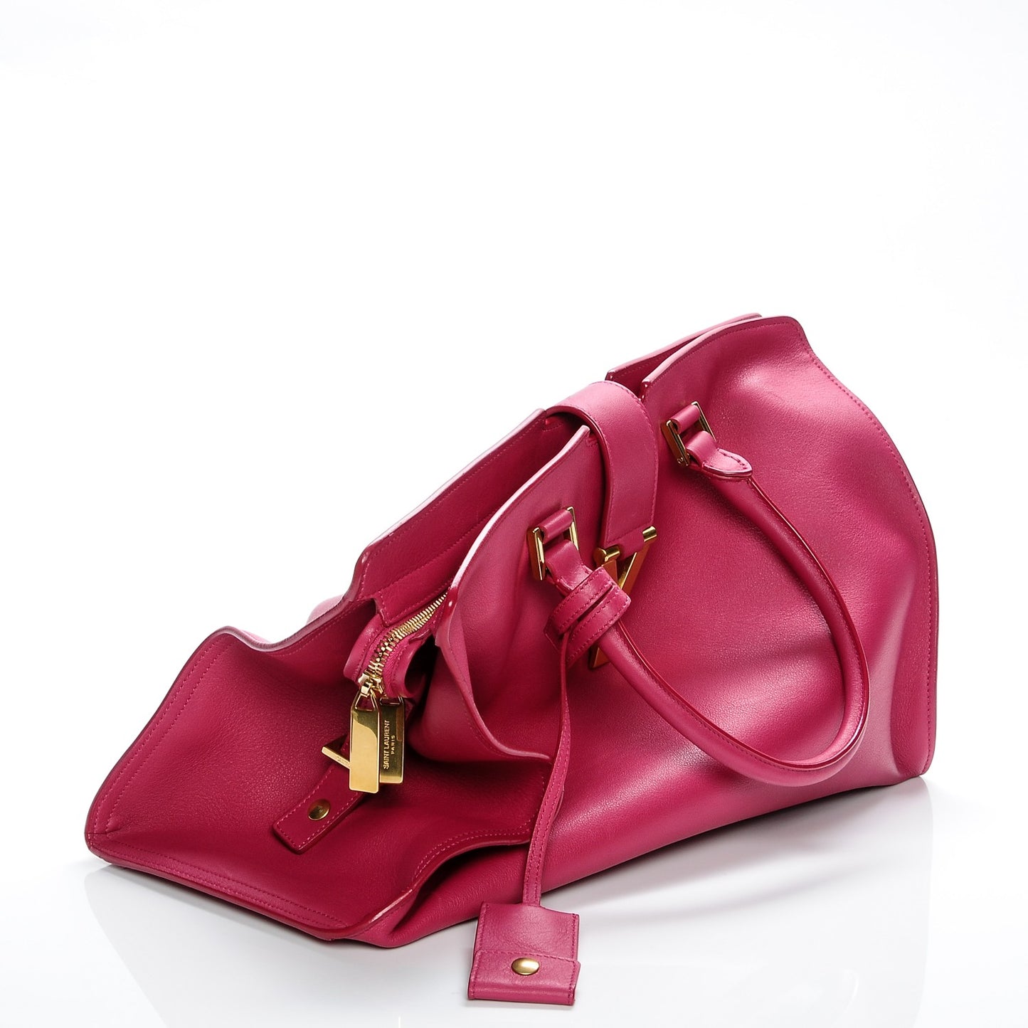 Calfskin Medium Classic Y Cabas Fuchsia