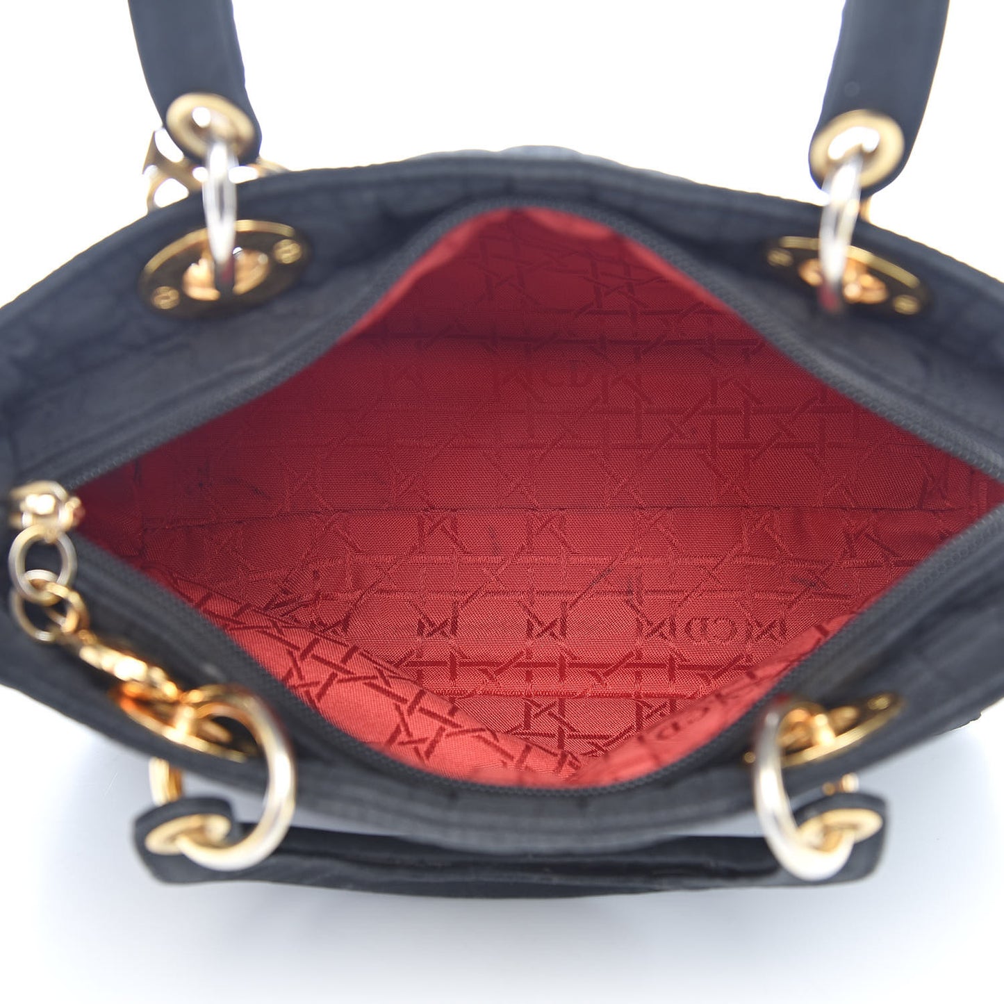 Nylon Cannage Medium Lady Dior Black