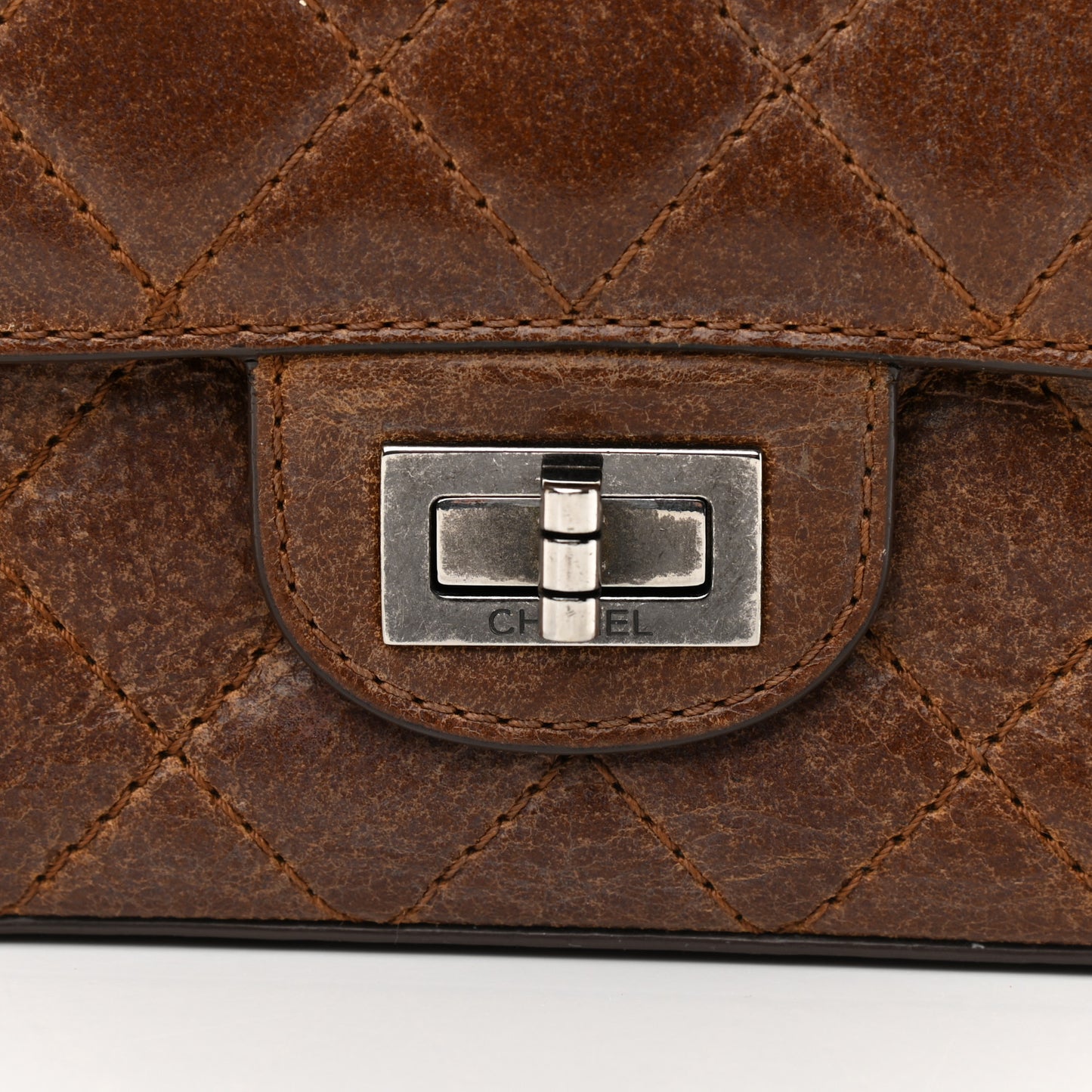 Aged Calfskin Quilted 2.55 Reissue 225 Flap Brown