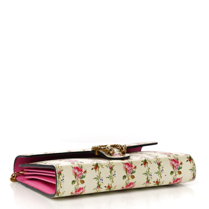 Gucci Calfskin Floral Print Mini Dionysus Chain Wallet Ivory Pink 4 of 9