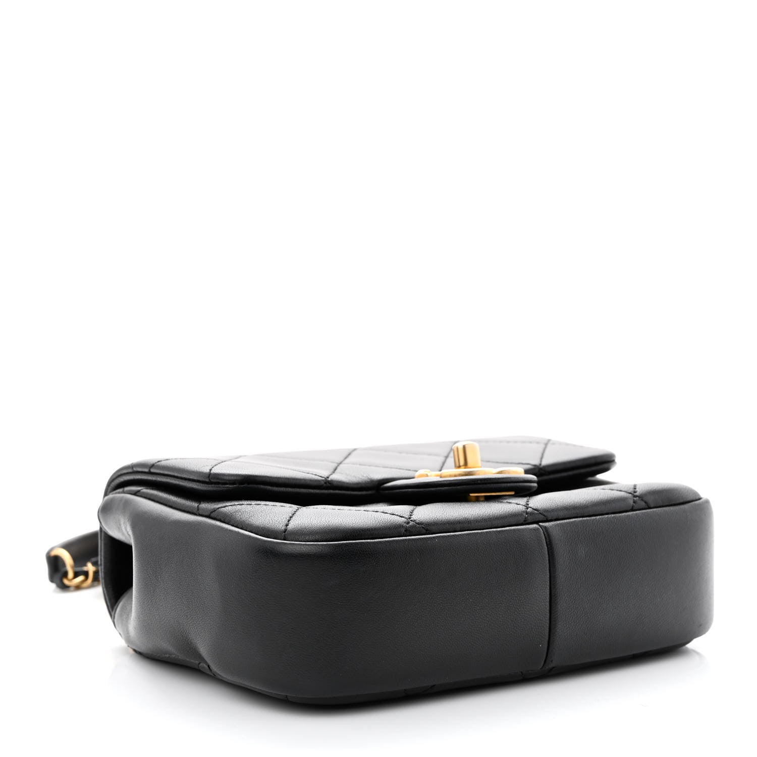 Chanel Lambskin Quilted Small Circular Handle Bag Black 4 of 14