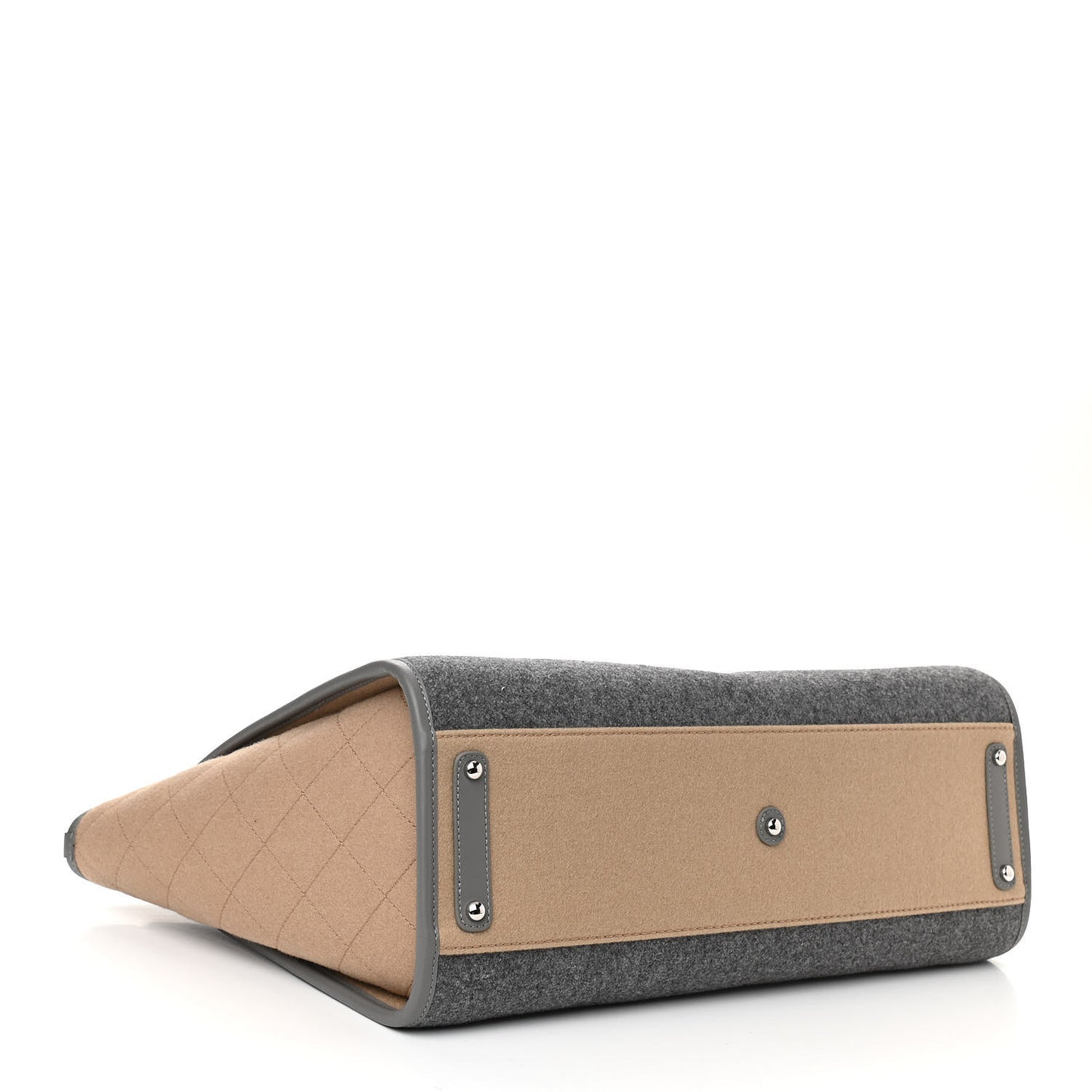 Wool Felt Large Deauville Tote Grey Beige