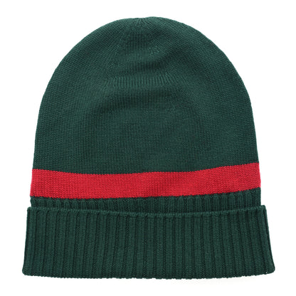 Gucci Wool Tricot Knit New Port Beanie Hat M Green Red 3 of 5
