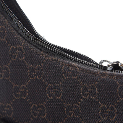 Gucci Denim Monogram Small Hobo Dark Brown 11 of 14