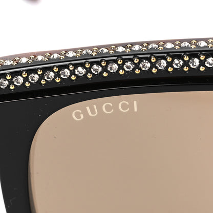 Gucci Aviator Crystal Brow Sunglasses GG0732S Havana Brown 7 of 8