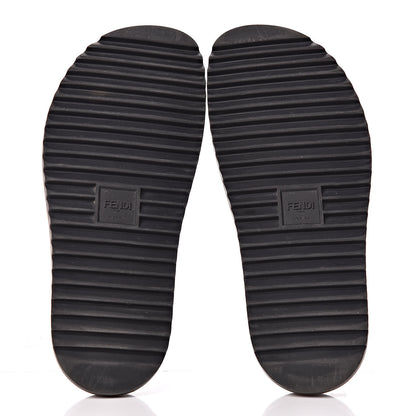 Fendi Rubber Raised Logo Slide Sandals 10 Black 7 of 12