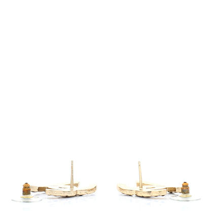 Chanel Metal Gripoix Along The Nile Earrings Gold Purple 3 of 4
