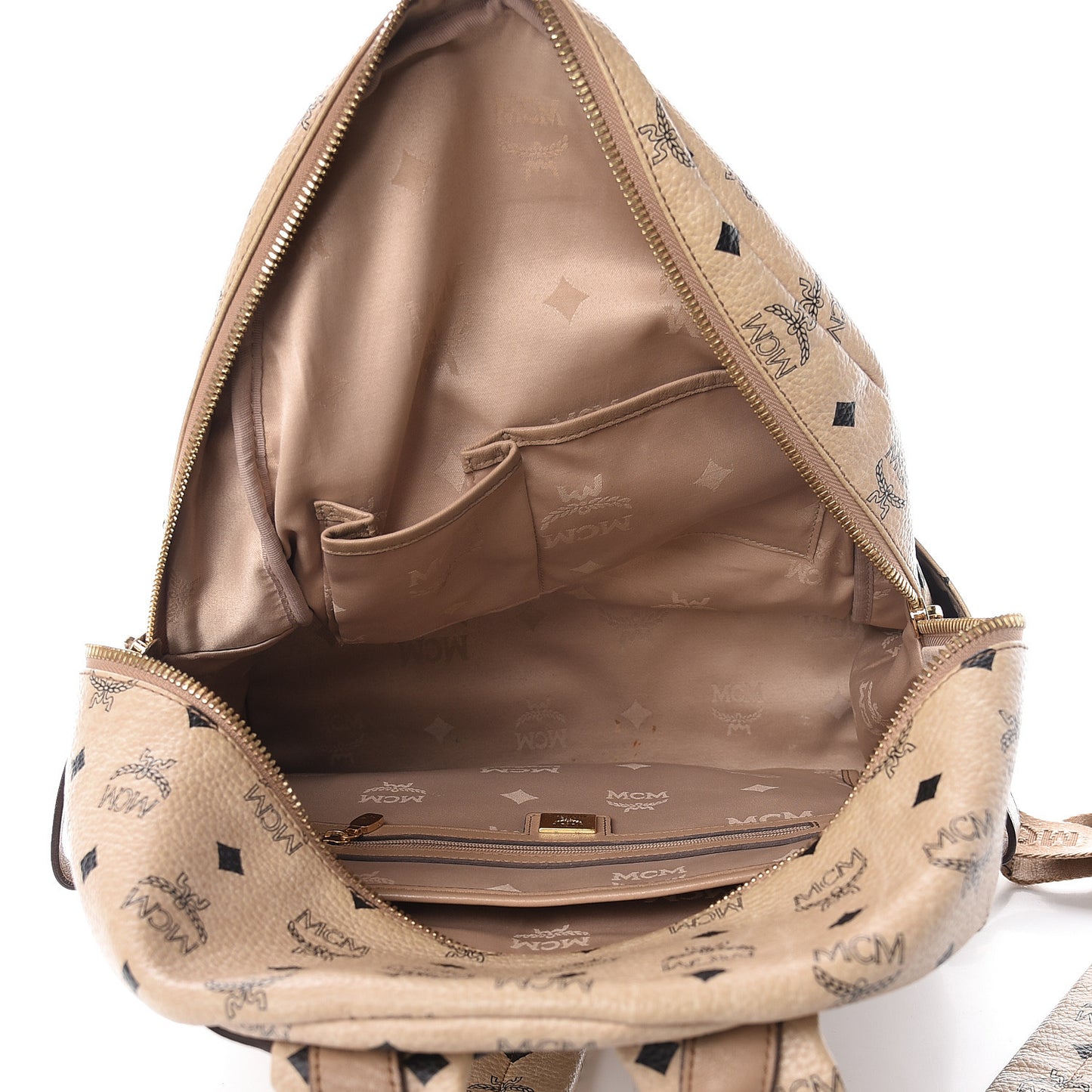 Visetos Medium Studded Stark Backpack Beige