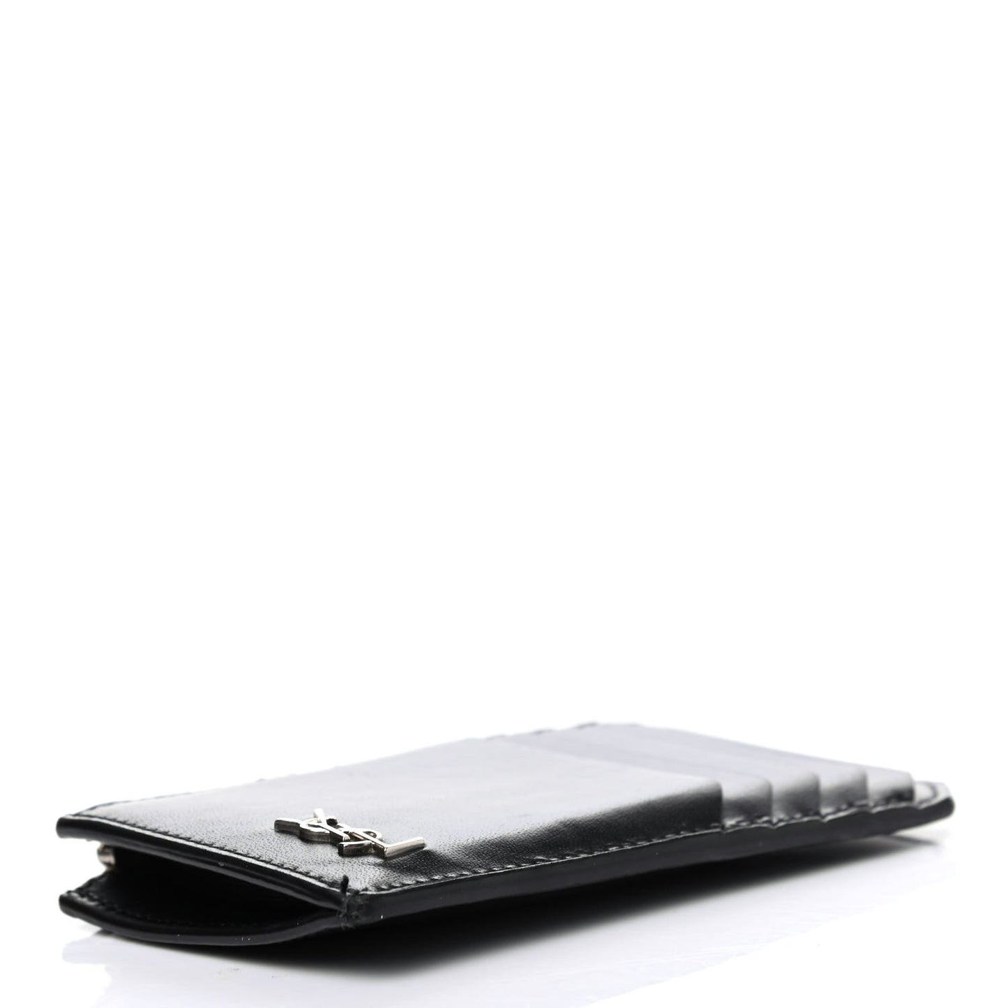 Smooth Calfskin Monogram 5 Fragments Zip Pouch Card Holder Black