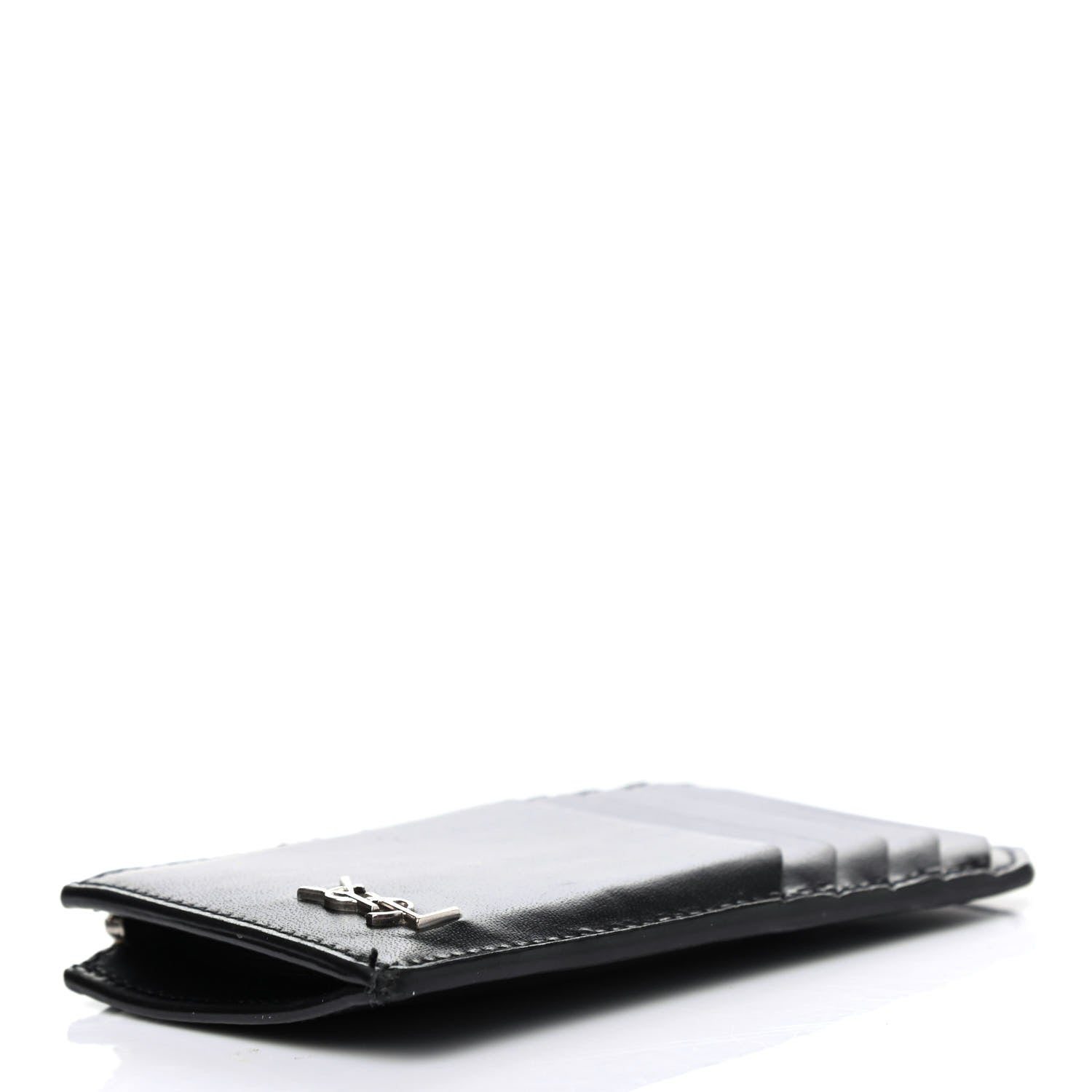 Saint Laurent Smooth Calfskin Monogram 5 Fragments Zip Pouch Card Holder Black 3 of 4