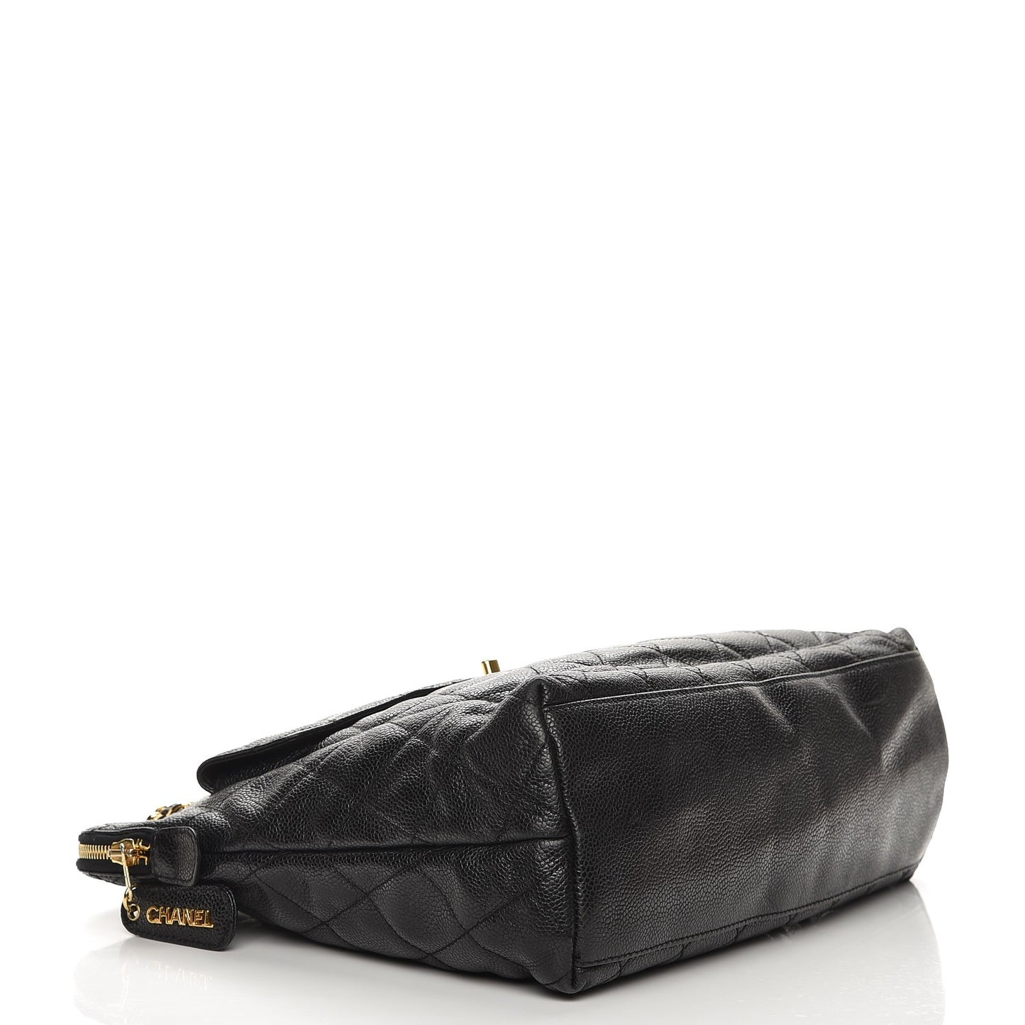 Caviar Quilted Flap Shoulder Bag Black