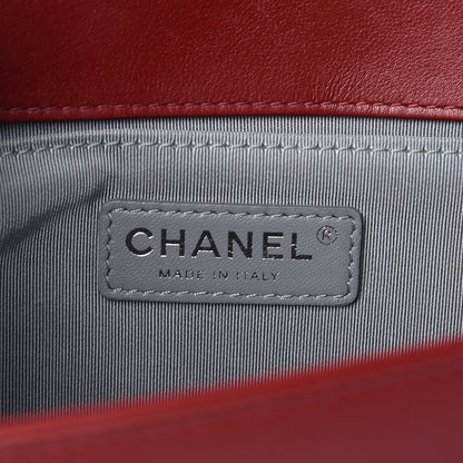 Chanel Calfskin Chevron Quilted Medium Boy Flap Dark Red 6 of 18