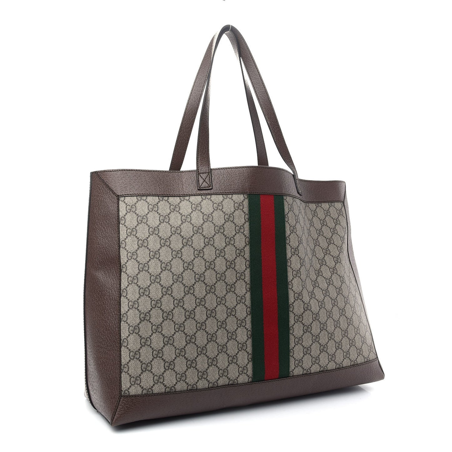 GG Supreme Monogram Web Ophidia Tote Brown