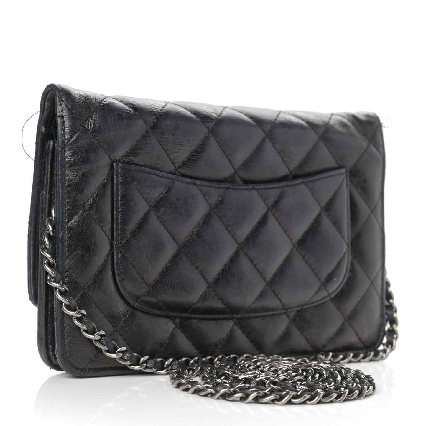 Aged Calfskin Reissue Wallet On Chain WOC Black
