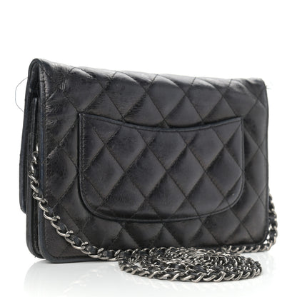 Chanel Aged Calfskin Reissue Wallet On Chain WOC Black 2 of 13