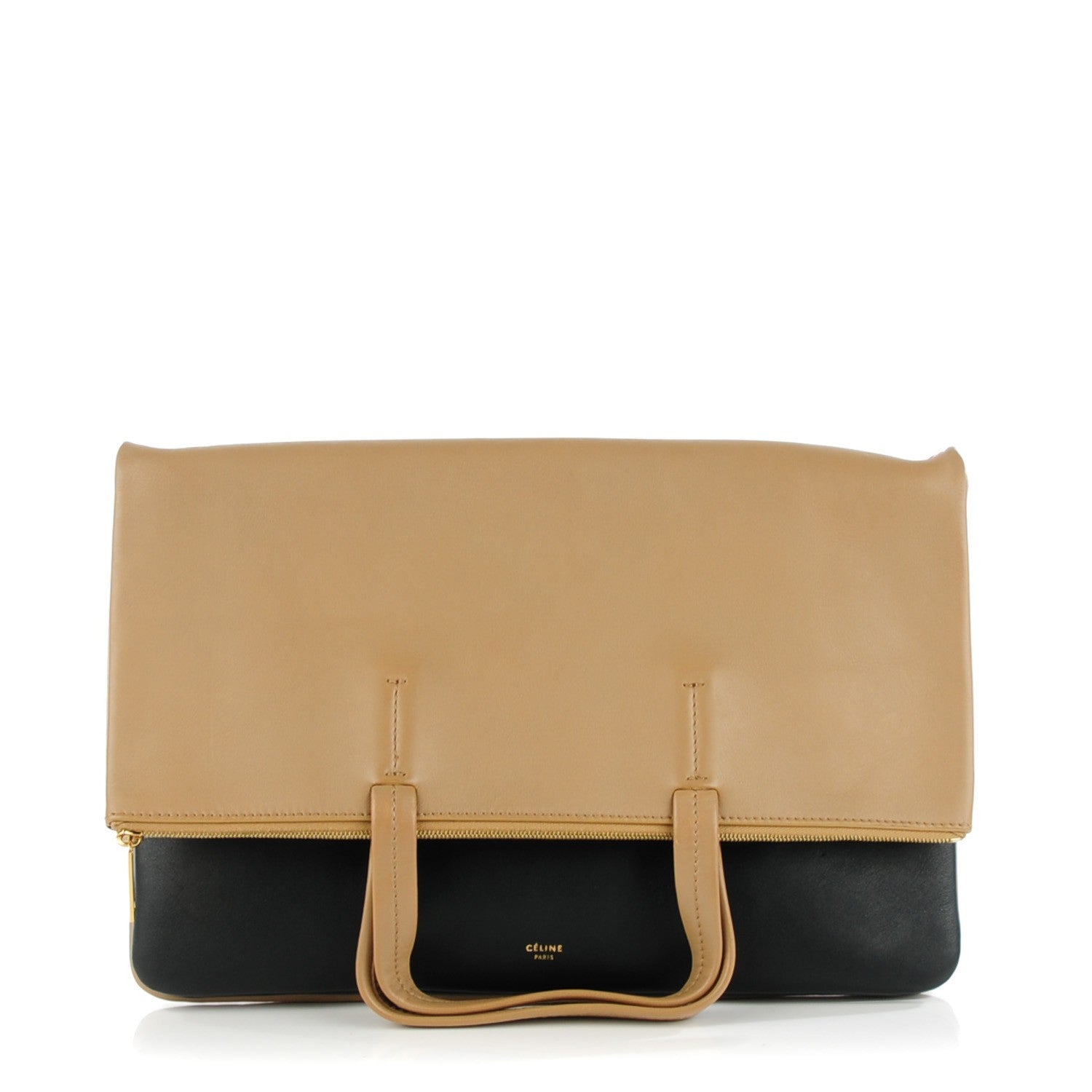 Celine Calfskin Bi-Color Folded Cabas Camel 1 of 12